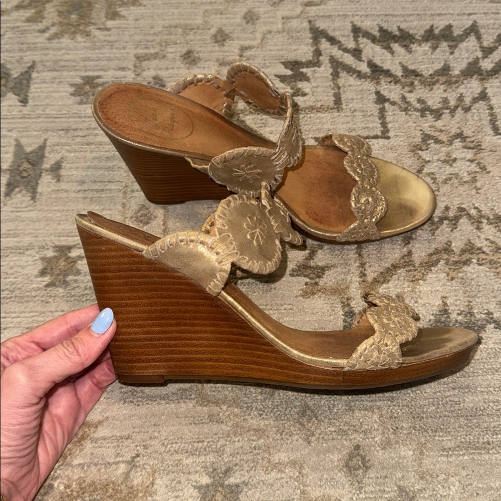 Jack Rogers Metallic Gold Luccia Sandals - Picture 4 of 9